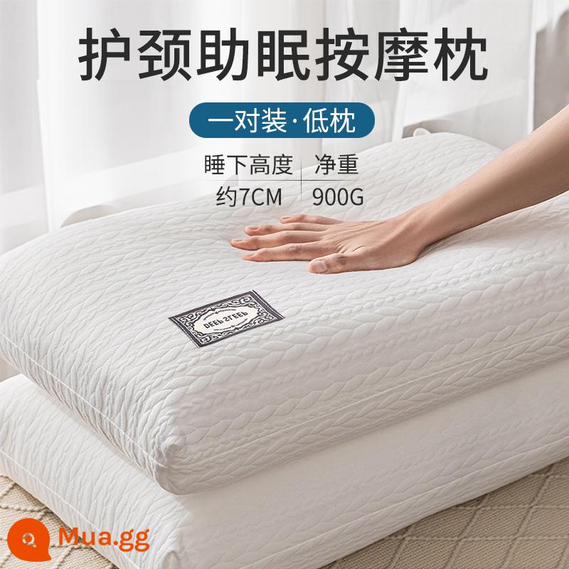 Lõi gối thấp Memory cotton giúp ngủ ngon gối ôm trọn đầu một cặp ngủ đơn đặc biệt ký túc xá sinh viên - Gối thấp màu trắng [gói 2 chiếc] [bảo vệ cột sống cổ, hỗ trợ giấc ngủ]