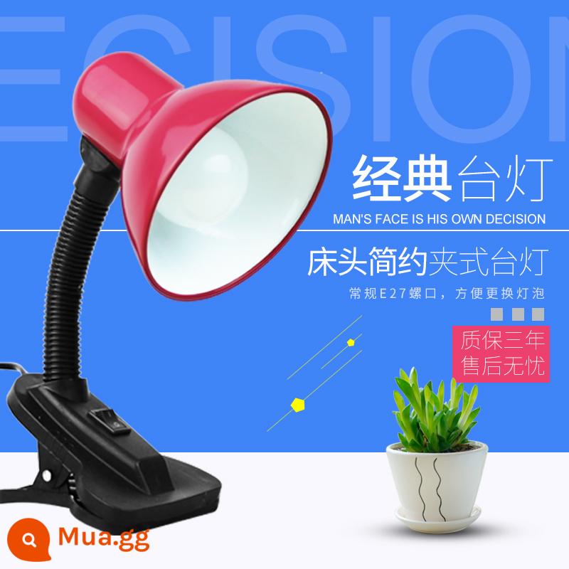 Đèn led kẹp bàn bảo vệ mắt sinh viên đại học học ký túc xá phòng ngủ trẻ em học đọc đèn bàn cạnh giường ngủ - Kẹp hồng + đèn LED trắng 7 watt (đèn ngủ