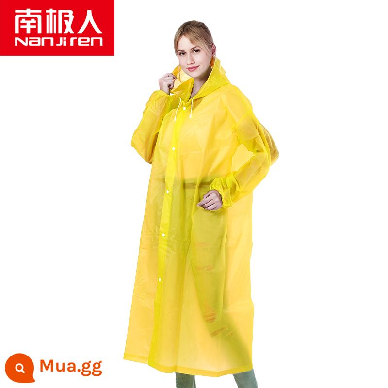 [Đặc biệt giải phóng mặt bằng] Áo mưa Nanjiren phiên bản dài dành cho người lớn dày poncho trong suốt không thấm nước dùng một lần cho nam và nữ - Màu vàng một kích thước phù hợp với tất cả