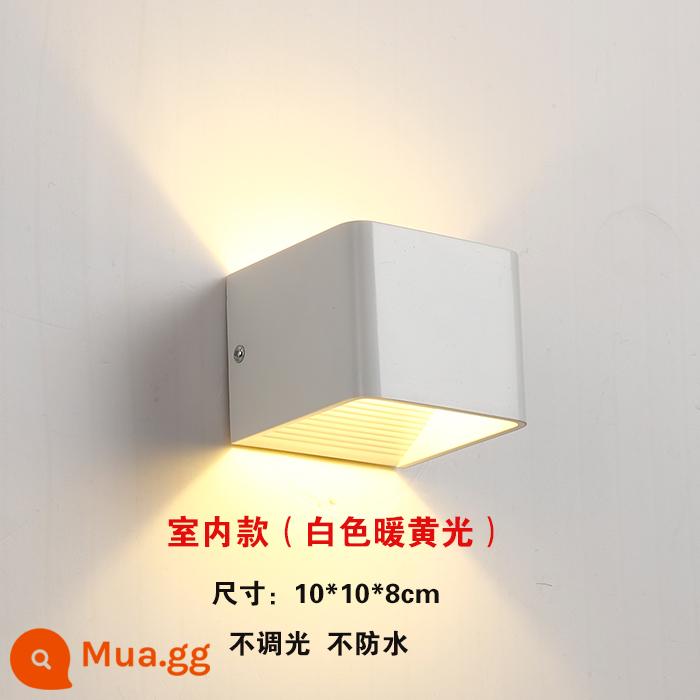 Bắc Âu Sáng Tạo Đèn LED Nghệ Thuật Đèn Tường Phòng Ngủ Đầu Giường Đèn Vuông Trắng Đen Lối Đi Đèn Khách Sạn Phòng Khách Đèn - Đèn vuông trắng-vàng ấm, không mờ, không thấm nước 5W