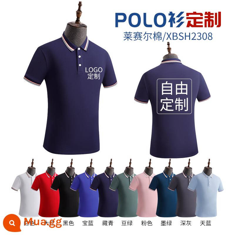 Quần áo làm việc tùy chỉnh T-shirt quần áo làm việc tùy chỉnh-thực hiện đội mùa hè cotton văn hóa quảng cáo áo POLO ngắn tay in LOGO - -------H: Lyocell cotton nhẹ sang trọng mẫu 38 nhân dân tệ -------