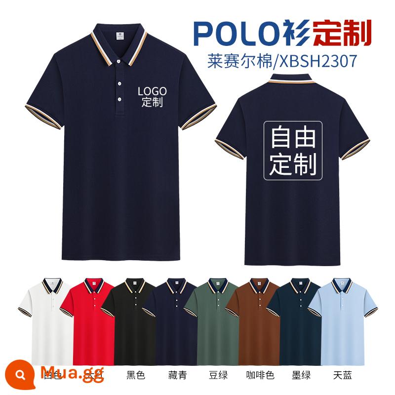 Quần áo làm việc tùy chỉnh T-shirt quần áo làm việc tùy chỉnh-thực hiện đội mùa hè cotton văn hóa quảng cáo áo POLO ngắn tay in LOGO - -------L: Mẫu vải cotton Lyocell phối màu 45 nhân dân tệ -------