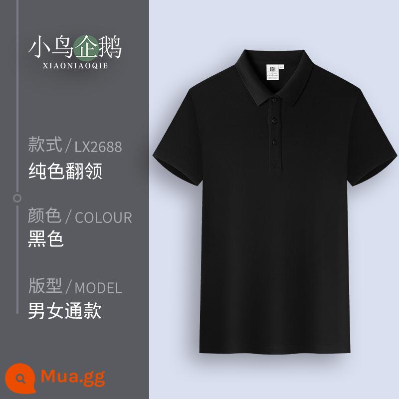 Quần áo làm việc tùy chỉnh T-shirt quần áo làm việc tùy chỉnh-thực hiện đội mùa hè cotton văn hóa quảng cáo áo POLO ngắn tay in LOGO - G màu đen