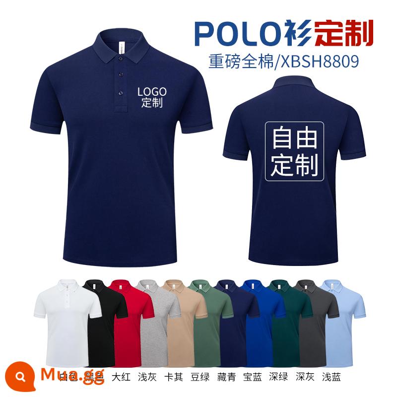 Quần áo làm việc tùy chỉnh T-shirt quần áo làm việc tùy chỉnh-thực hiện đội mùa hè cotton văn hóa quảng cáo áo POLO ngắn tay in LOGO - -------R: Mẫu vải cotton dày màu trơn 58 nhân dân tệ -------