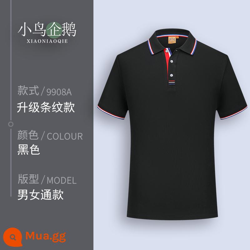 Quần áo làm việc tùy chỉnh T-shirt quần áo làm việc tùy chỉnh-thực hiện đội mùa hè cotton văn hóa quảng cáo áo POLO ngắn tay in LOGO - C đen