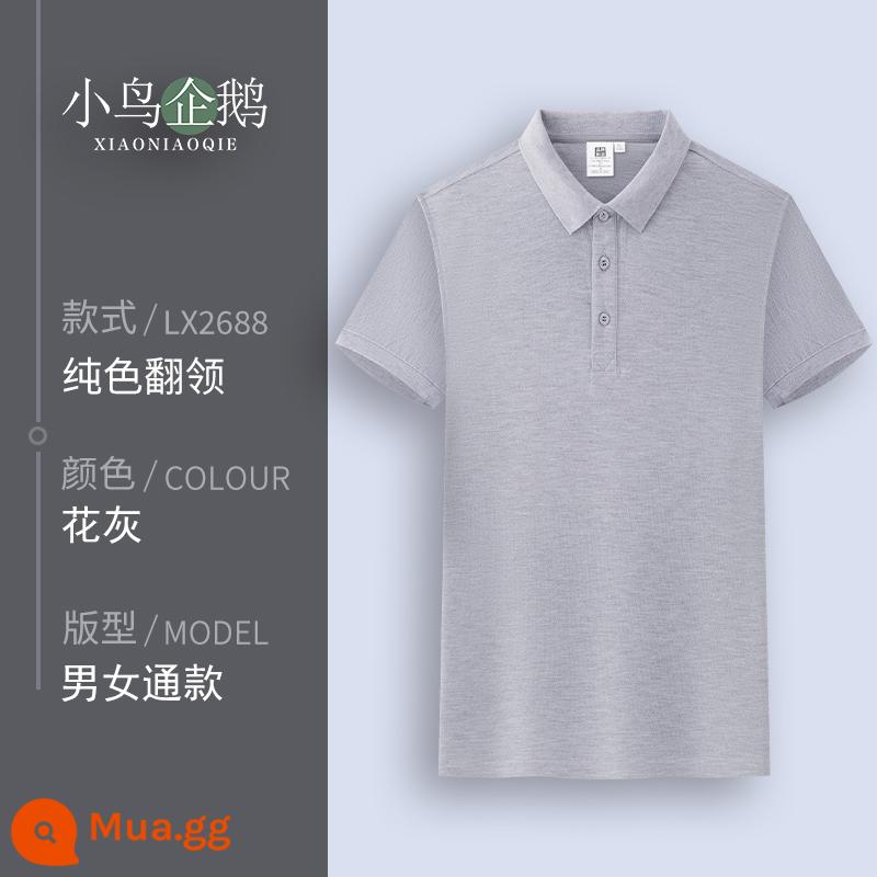 Quần áo làm việc tùy chỉnh T-shirt quần áo làm việc tùy chỉnh-thực hiện đội mùa hè cotton văn hóa quảng cáo áo POLO ngắn tay in LOGO - G tro hoa