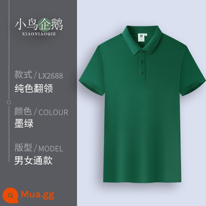 Quần áo làm việc tùy chỉnh T-shirt quần áo làm việc tùy chỉnh-thực hiện đội mùa hè cotton văn hóa quảng cáo áo POLO ngắn tay in LOGO - G màu xanh đậm