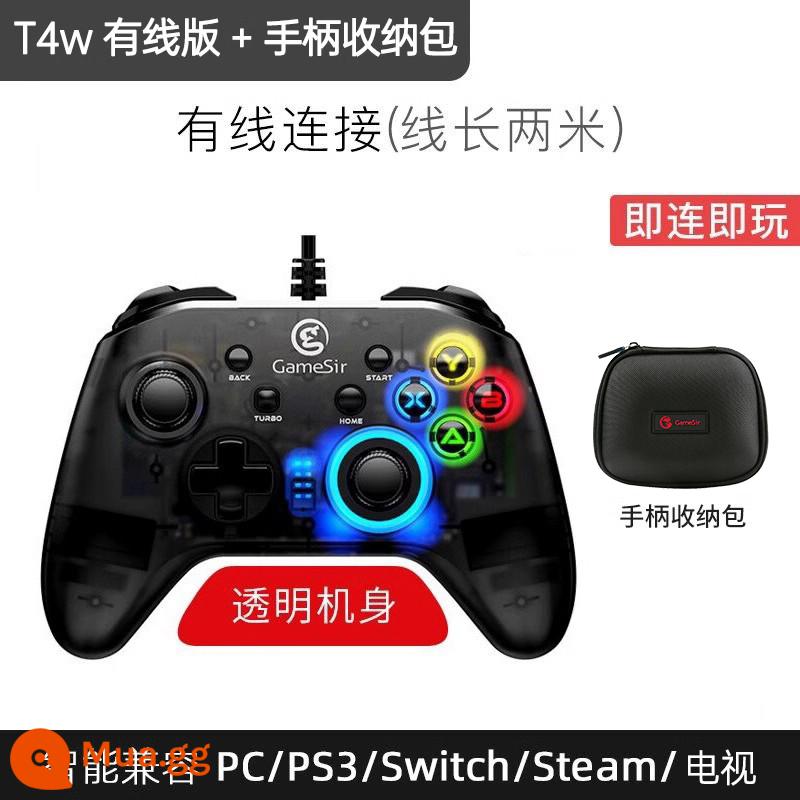 Máy tính Geshi Chick T4pro phiên bản PC tay cầm trò chơi đầy đủ nền tảng không dây gta5 TV nba2k22 gốc God Steam Android switch Apple ios mô phỏng điện thoại di động ns bluetooth somatosensory - Phiên bản có dây T4w + túi đựng có tay cầm