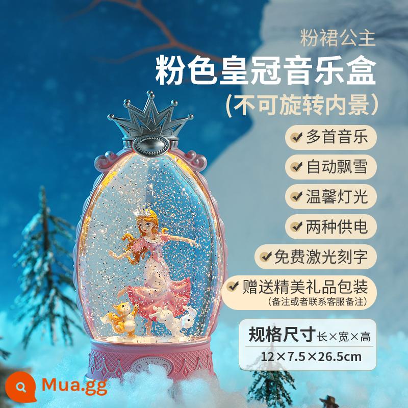 Hộp Nhạc Công Chúa Elsa Hộp Nhạc Frozen Elsa Quả Cầu Pha Lê Bé Gái Bé Gái Quà Tặng Sinh Nhật Trẻ Em - Nàng tiên hoa trong "The Crown" của Vinnie không xoay