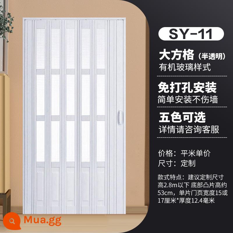 Cửa gấp PVC mở khí tùy chỉnh ban công trong nhà không đục lỗ cửa tạm thời đơn giản mở bếp cửa trượt - Không cần đấm-11