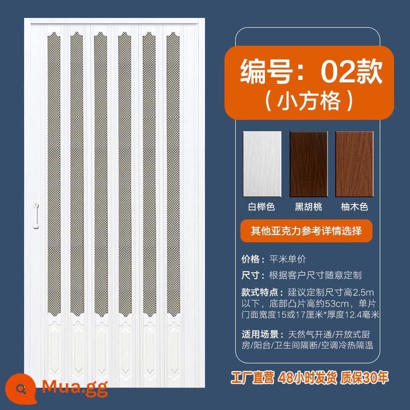 Yinghui PVC cửa gấp đẩy-kéo mở nhà bếp cửa trượt phân vùng trong nhà bột phòng ban công vô hình shop cửa - Kiểu 02 (①Đo kích thước của riêng bạn)