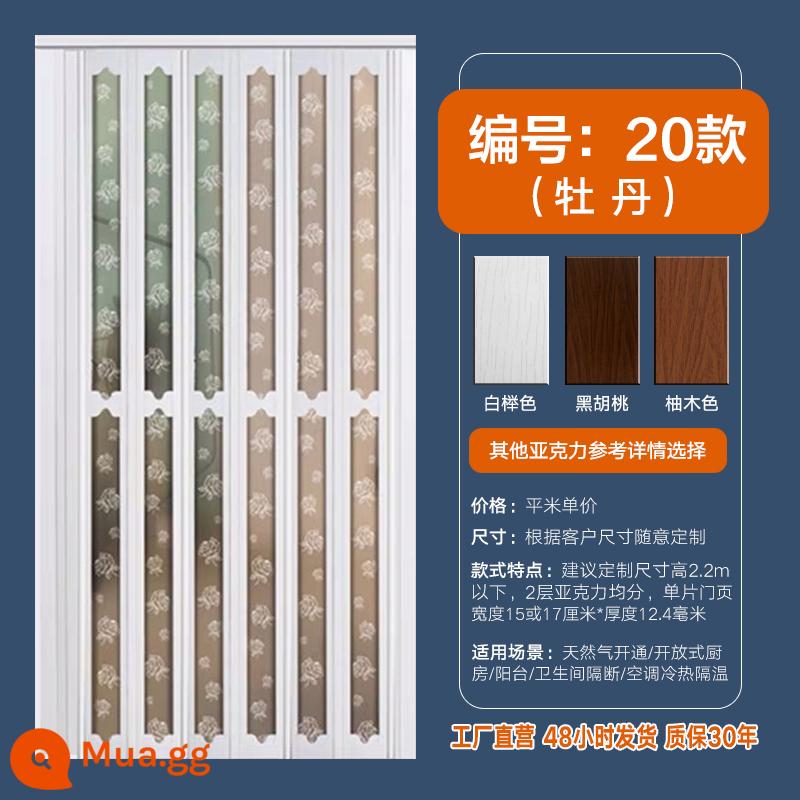 Yinghui PVC cửa gấp đẩy-kéo mở nhà bếp cửa trượt phân vùng trong nhà bột phòng ban công vô hình shop cửa - 20 kiểu❤❤Chất liệu dày❤❤