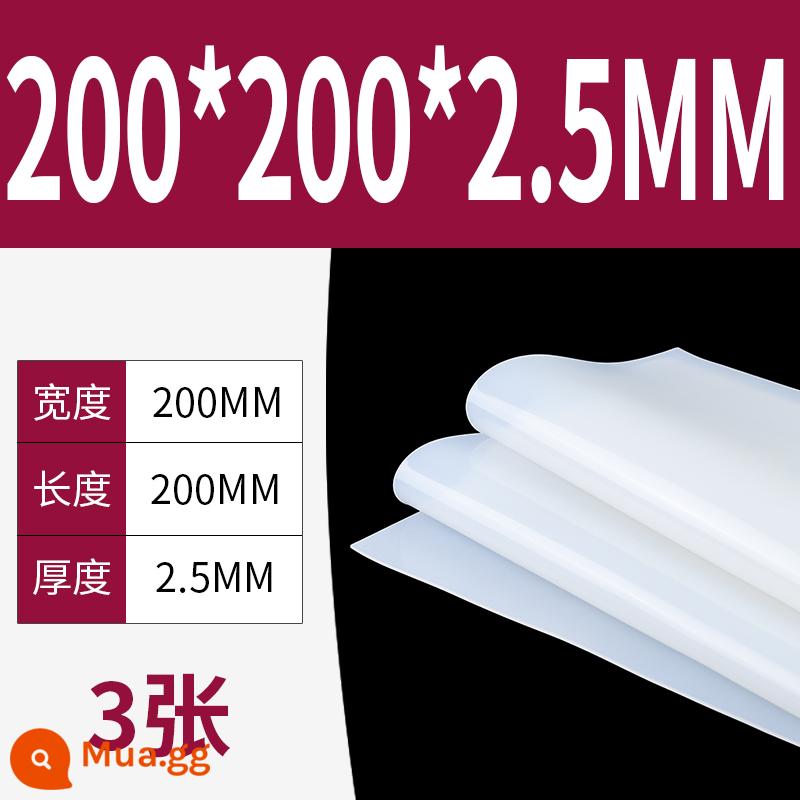 Tấm cao su silicon gia công cao su chịu nhiệt độ cao Đệm đệm chống sốc Gioăng silicon Cao su silicon dày 13510mm đàn hồi cao - 200*200*2.5mm(3 ảnh)