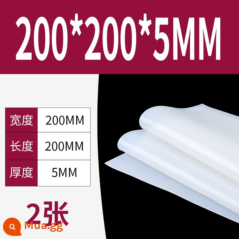 Tấm cao su silicon gia công cao su chịu nhiệt độ cao Đệm đệm chống sốc Gioăng silicon Cao su silicon dày 13510mm đàn hồi cao - 200*200*5mm (2 ảnh)