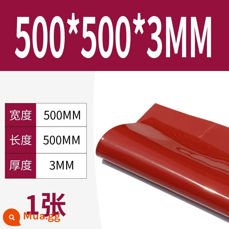 Tấm cao su silicon gia công cao su chịu nhiệt độ cao Đệm đệm chống sốc Gioăng silicon Cao su silicon dày 13510mm đàn hồi cao - 500*500*3mm[đỏ]