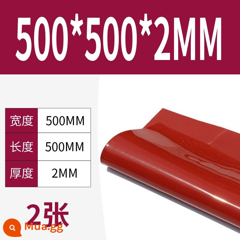 Tấm cao su silicon gia công cao su chịu nhiệt độ cao Đệm đệm chống sốc Gioăng silicon Cao su silicon dày 13510mm đàn hồi cao - 500*500*2mm[đỏ](2 ảnh)