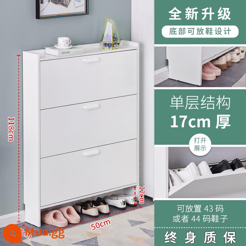 Tủ giày siêu mỏng 17cm cửa gia đình tiết kiệm đơn giản hiện đại tủ đựng đồ hẹp dung tích lớn thùng lật giá để giày nhỏ - Chiều dài 50 Độ dày 17 Chiều cao 118