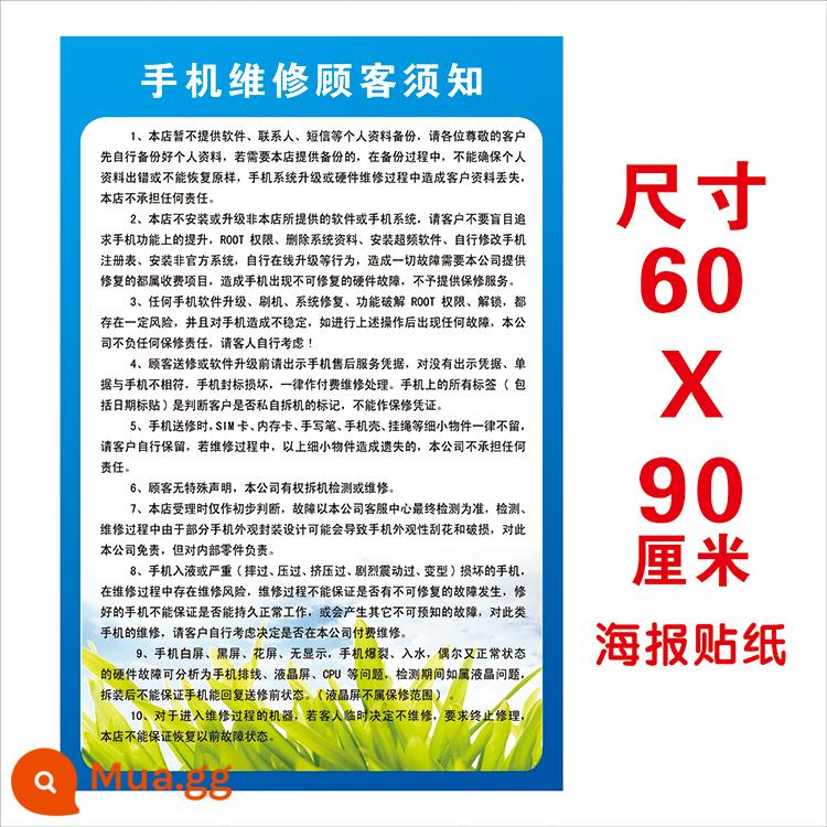 Hướng dẫn sửa chữa điện thoại di động dán áp phích thông báo bán trước tranh trang trí quầy điện thoại di động dán áp phích sửa chữa điện thoại di động - A09