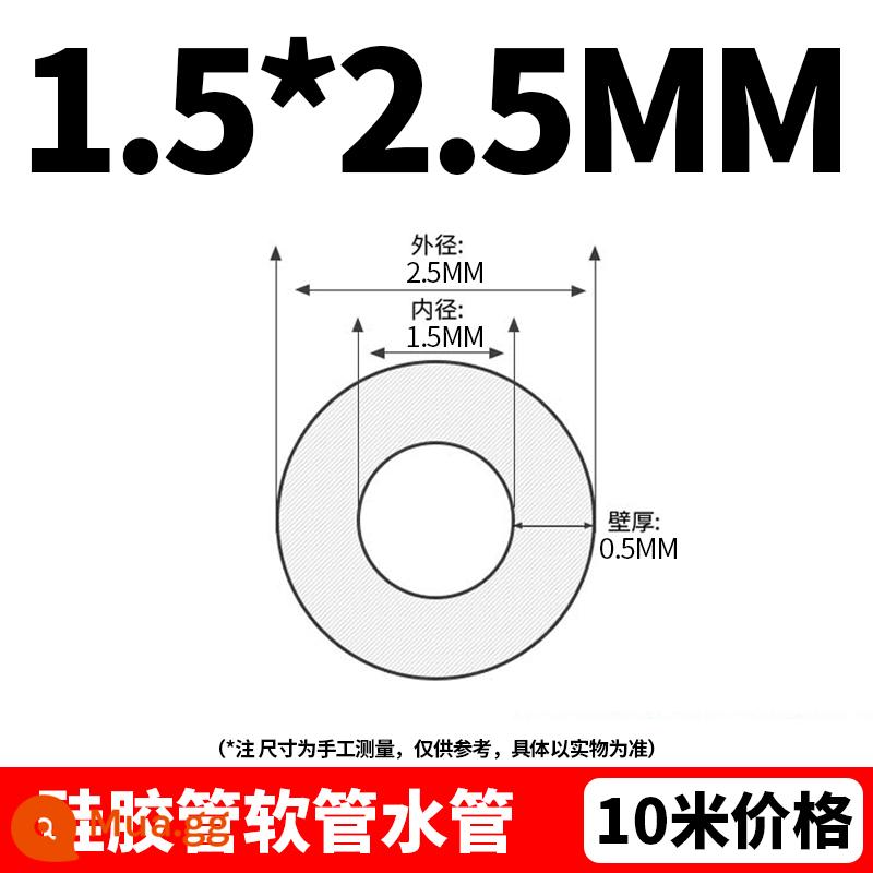 Thực phẩm ống silicon thực phẩm trong suốt -cấp độ cao độ dẻo dai dẻo dai dẻo dẻo dai dát - 1.5mm*2.5mm (giá 10m)