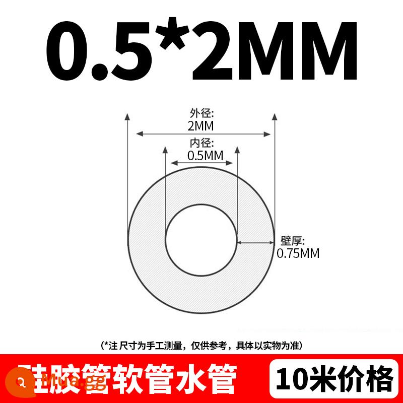 Thực phẩm ống silicon thực phẩm trong suốt -cấp độ cao độ dẻo dai dẻo dai dẻo dẻo dai dát - 0,5mm * 2 mm (giá 10m)