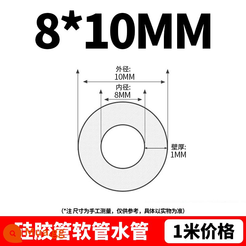 Thực phẩm ống silicon thực phẩm trong suốt -cấp độ cao độ dẻo dai dẻo dai dẻo dẻo dai dát - 8*10mm (giá 1 mét)