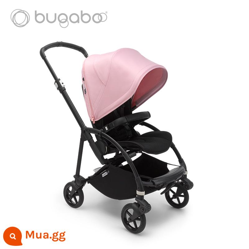 Xe đẩy em bé BUGABOO BEE6 có thể ngồi, nằm nhẹ, có thể gập 2 chiều, chống sốc - Khung đen, mui hồng và ghế đen