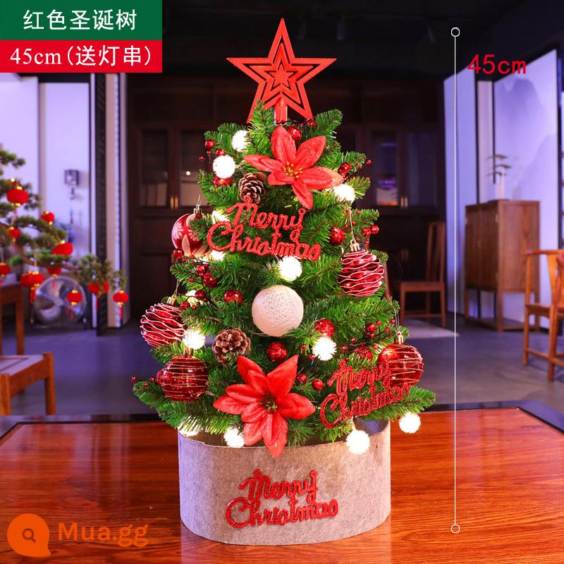 Tiansheng Hàn Quốc Phiên bản Mini Tree Christmas Tree Home đặt bữa ăn Giáng sinh Trang trí đồ trang trí sáng tạo đồ trang trí sáng tạo - Model màu đỏ 45cm [miễn phí đáy cây che phủ và dây đèn miễn phí]