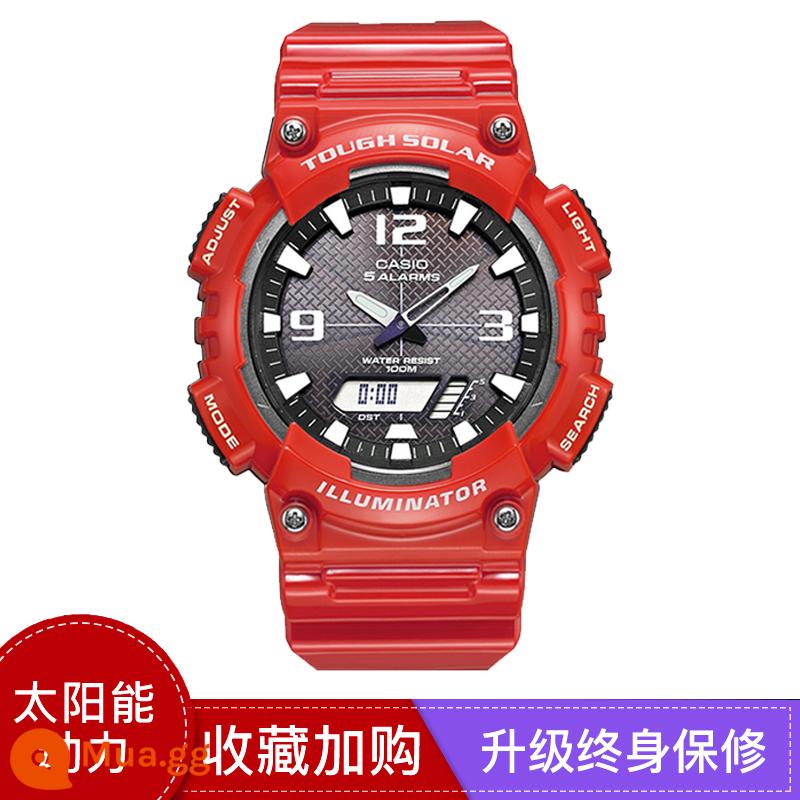 Đồng hồ CASIO nam màu đen sinh viên samurai đồng hồ điện tử chống nước thể thao năng lượng mặt trời AQ-S810 Thư trực tiếp ở nước ngoài - AQ-S810WC-4A Màu đỏ năm mới năng lượng mặt trời