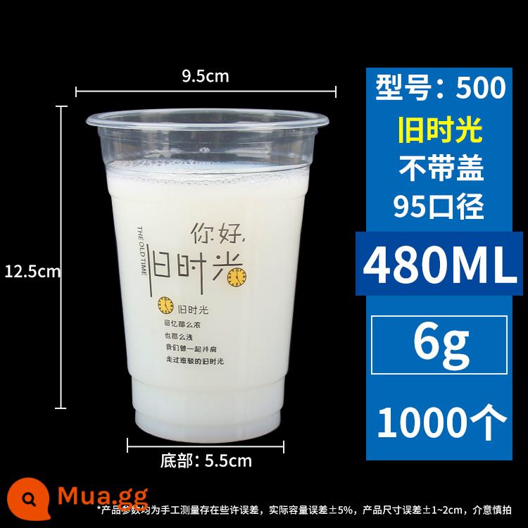 95 ly trà sữa dùng một lần thương mại 400 cốc nhựa 700ml cốc uống nước trái cây có nắp cốc sữa đậu nành - 500 lần 1000 thôi