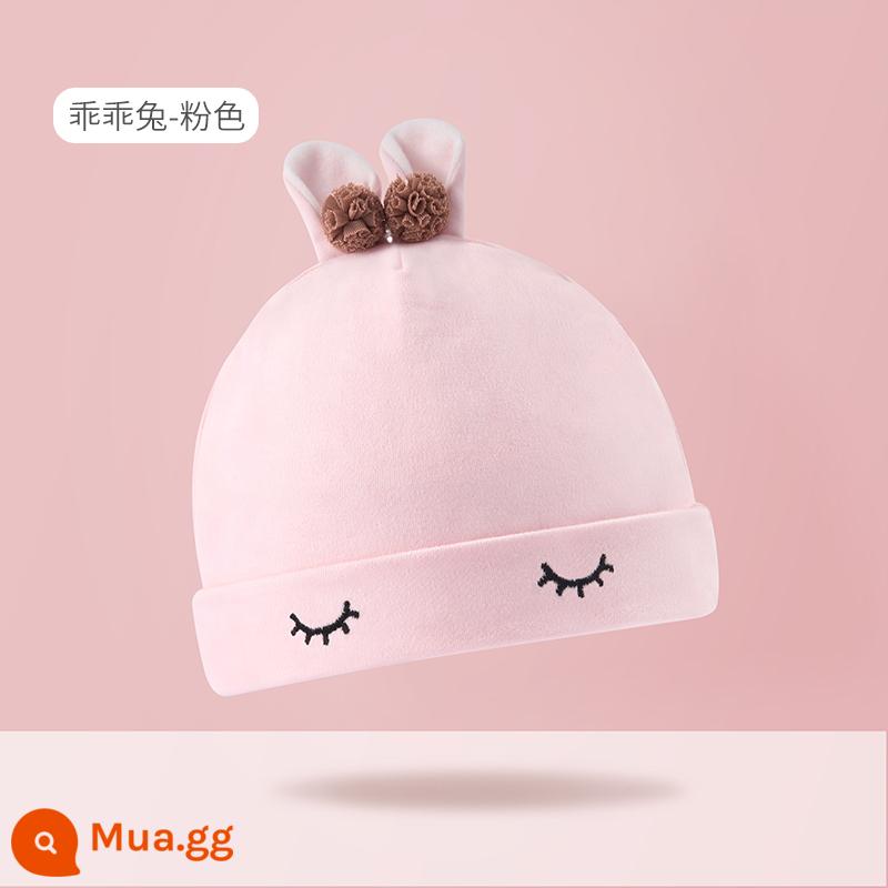 Mũ Bé Bettys Mùa Xuân Và Mùa Thu Mới Cotton Lốp Nón Sơ Sinh Nam Cho Bé Sơ Sinh 0-6 Tháng Mùa Thu Đông - Thỏ Tốt-Hồng (Xuân Thu)