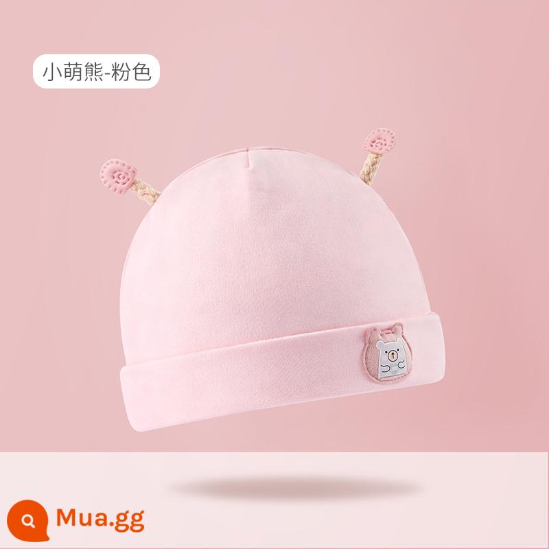 Mũ Bé Bettys Mùa Xuân Và Mùa Thu Mới Cotton Lốp Nón Sơ Sinh Nam Cho Bé Sơ Sinh 0-6 Tháng Mùa Thu Đông - Gấu Nhỏ Dễ Thương-Hồng (Xuân Thu)