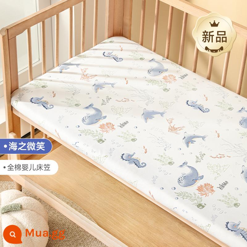 Betex Ga Giường Cho Bé Cotton Nguyên Chất Giường Trẻ Em Chống Thấm Nước Chăn Ga Gối Cho Bé Bé Nước Tiểu Chống Giường Bộ tùy Chỉnh - Smile of the Sea [thân thiện với làn da, thoáng khí, mềm mại và như sáp khi ngủ khỏa thân] cotton dệt kim