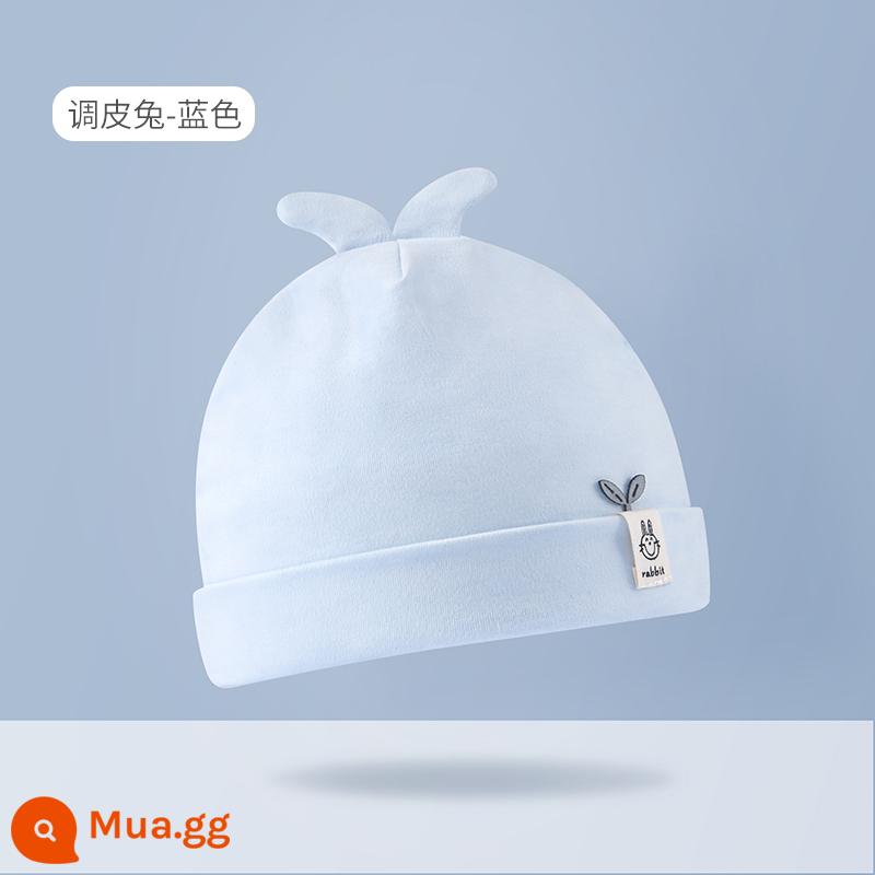 Mũ Bé Bettys Mùa Xuân Và Mùa Thu Mới Cotton Lốp Nón Sơ Sinh Nam Cho Bé Sơ Sinh 0-6 Tháng Mùa Thu Đông - Thỏ Nghịch Ngợm-Xanh (Xuân Thu)