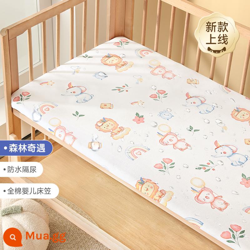 Betex Ga Giường Cho Bé Cotton Nguyên Chất Giường Trẻ Em Chống Thấm Nước Chăn Ga Gối Cho Bé Bé Nước Tiểu Chống Giường Bộ tùy Chỉnh - ✅Khuyến nghị mẫu mới-Forest Adventure [Nệm bảo vệ nước tiểu chống nước] Cotton dệt kim