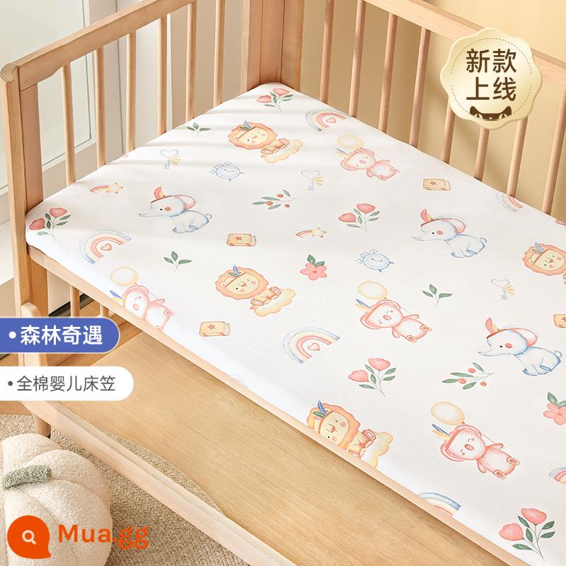 Betex Ga Giường Cho Bé Cotton Nguyên Chất Giường Trẻ Em Chống Thấm Nước Chăn Ga Gối Cho Bé Bé Nước Tiểu Chống Giường Bộ tùy Chỉnh - ✅Khuyến nghị mẫu mới-Forest Adventure [thân thiện với da, thoáng khí, mềm mại và có chất sáp khi ngủ khỏa thân] cotton dệt kim