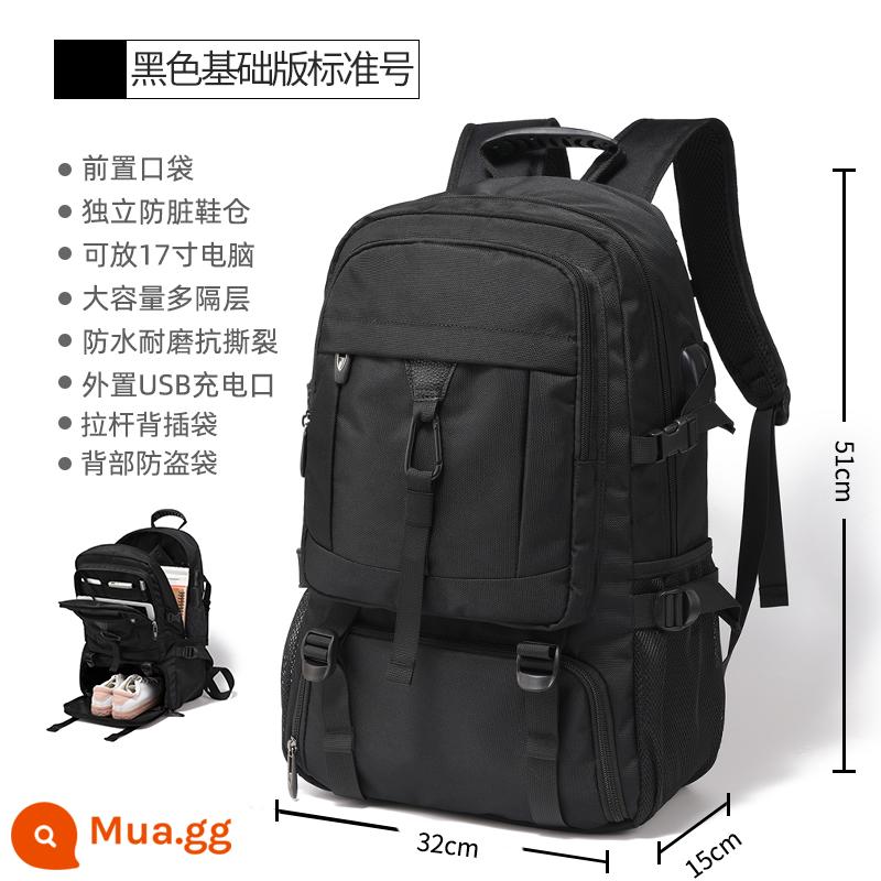 Túi Du Lịch Ba Lô Nam Dung Lượng Siêu Lớn Đi Công Tác Hành Lý Ba Lô Thể Thao Leo Núi Ngoài Trời Máy Tính Schoolbag Nữ - Đen B