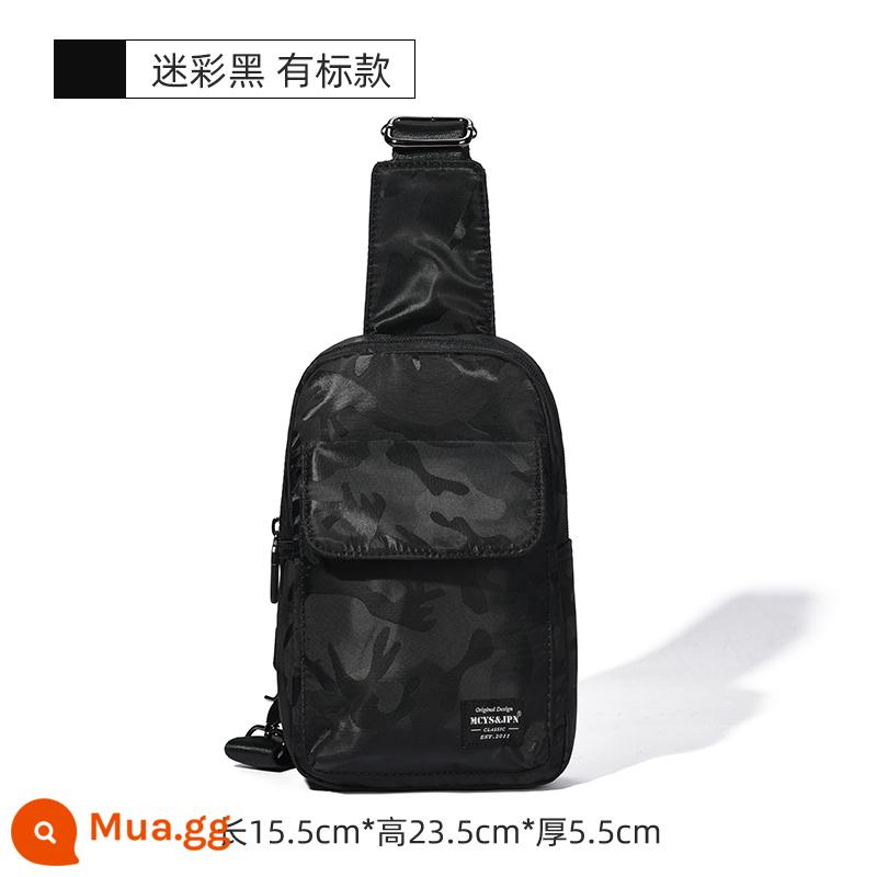 Bánh xe hơi nam phiên bản Hàn Quốc của Thương hiệu Tide Hip -hop Bag Bag Bag Kiến thức thông thường Túi thông minh đường chéo đa năng nam - Phiên bản thời trang màu đen ngụy trang