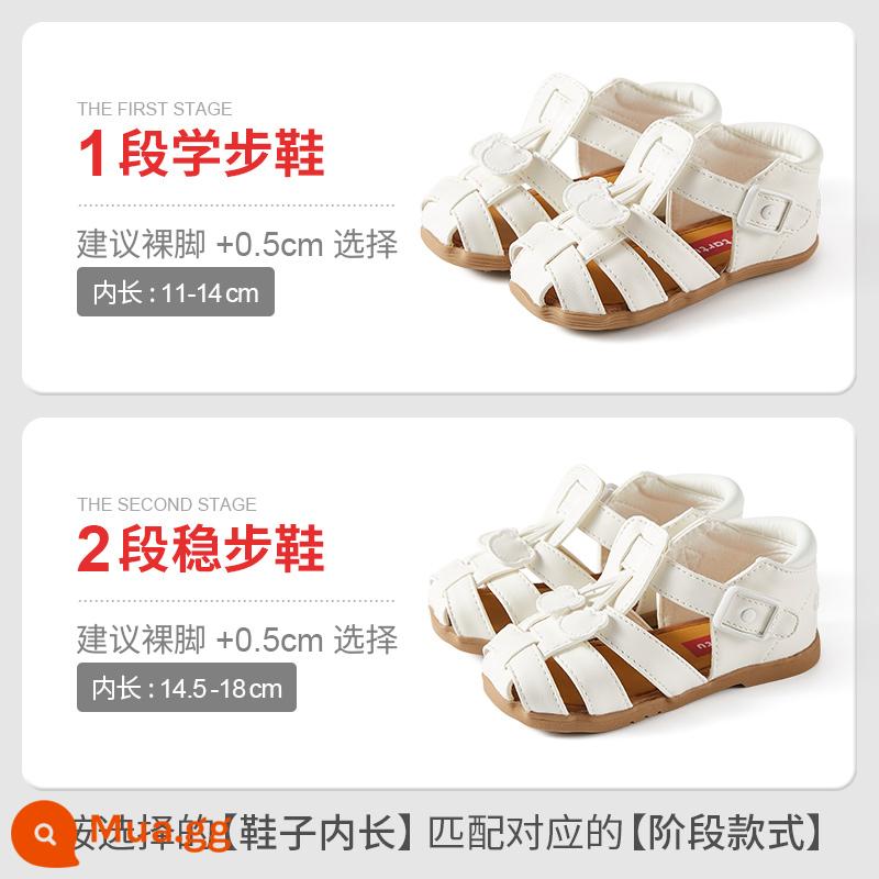 [Thành viên mua hàng] Carter Rabbit Baby Toddler Girls Shoes Sandals bé trai đế mềm công chúa đi biển - Màu trắng với mặt dây chuyền