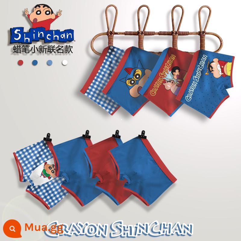 Quần lót trẻ em bé trai cotton bốn góc boxer boy 12 quần đùi vừa và lớn trẻ em 15 tuổi phần mỏng mùa hè không có pp - 4M--ST-60029