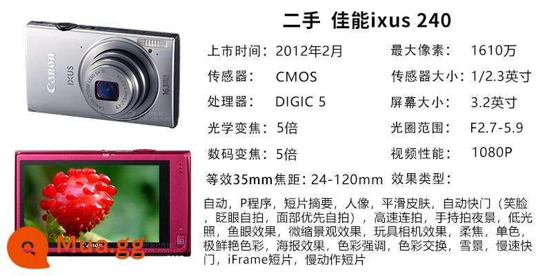 Máy ảnh kỹ thuật số CCD cổ điển Canon/Canon IXUS 132/210/75/700/860 được sử dụng - ixus 240