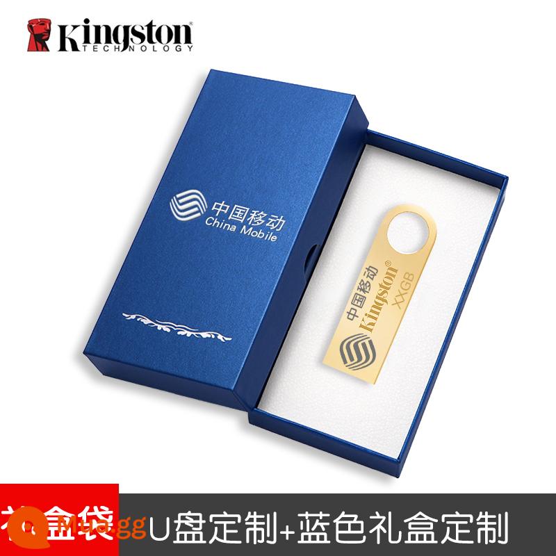 Kingston Ổ Đĩa Flash USB 64G Có Hộp Quà Tặng Tùy Chỉnh Khắc Logo Quà Tặng Đèn LED USB Công Ty Tặng Bộ Đĩa hộp Đóng Gói - Tùy chỉnh KingstonDTSE9G3 + tùy chỉnh dập nóng hộp quà màu xanh