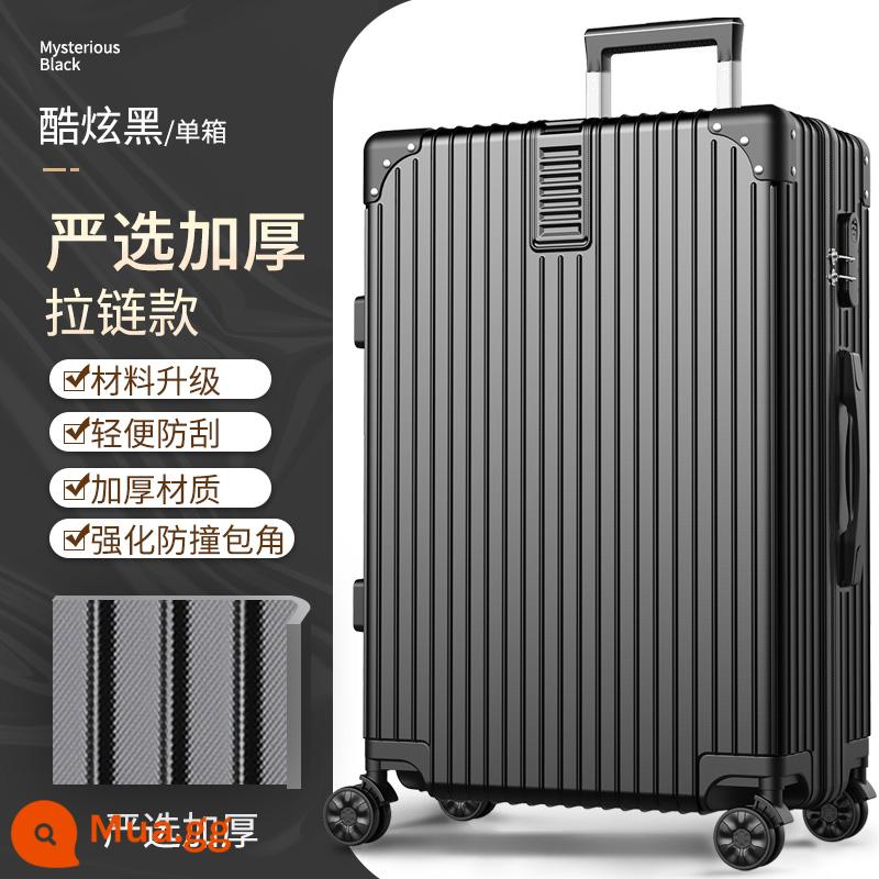 Khung Nhôm Hành Lý Tắt Tiếng Đa Năng Bánh Xe Đẩy Ốp Lưng 24 Inch Nữ Vali Bao Da 20 Mật Khẩu Lên Máy Bay bé Trai - Màu đen khí chất [dây kéo được lựa chọn cẩn thận]