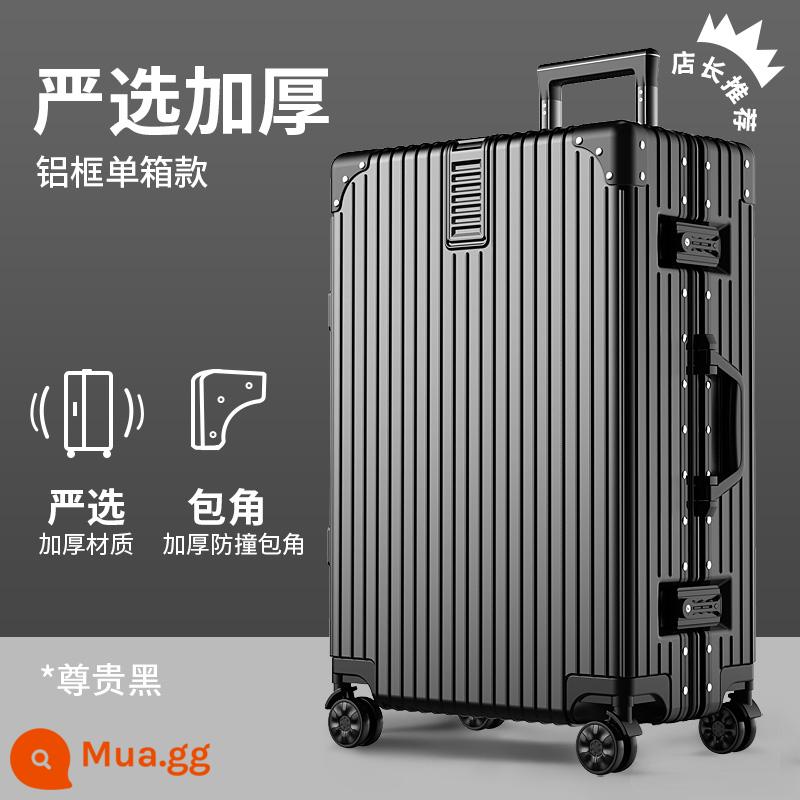 Xe Đẩy Trường Hợp Nữ Công Suất Lớn 28 Inch Mạnh Mẽ Và Bền Vali Bánh Xe Đa Năng Vali Nam Mật Khẩu Bao Da 32 - Màu đen quý phái [Khung nhôm được lựa chọn nghiêm ngặt]