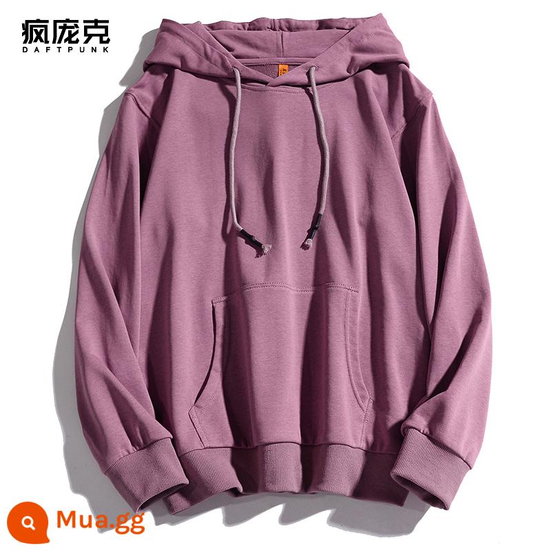 Plus Nhung Cotton Dày Dặn T Áo Hoodie Nữ Hàn Quốc Mới Rời Cổ Đại Học Gió Top Ins Màu Chui Đầu nam - 999 gỉ đỏ-không nhung