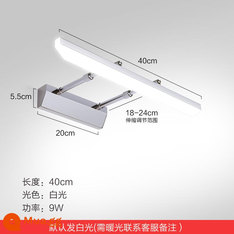 Gương trước ánh sáng phòng thay đồ led miễn phí đấm phòng tắm Bắc Âu tủ gương tối giản đặc biệt đèn tường bàn trang điểm gương đèn đèn - Model có thể thu vào-40CM-9W ánh sáng trắng (bạc)