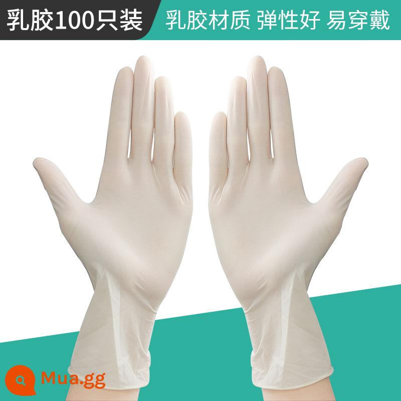 Găng tay dùng một lần latex cao su thái hạt lựu PVC dày thực phẩm bền -nhà bếp đặc biệt 100 hộ gia đình - Găng tay cao su có độ đàn hồi cao [dày 100 miếng]/S