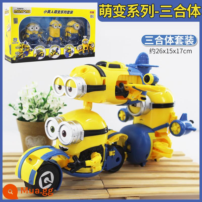 Minion Trộm Bố Đồ Chơi Robot Biến Hình Vừa Vặn Búp Bê Đầu Máy Dễ Thương Bob Kevin Bộ Trẻ Em - 3 tay sai, có thể biến dạng và phù hợp [đóng gói riêng lẻ]