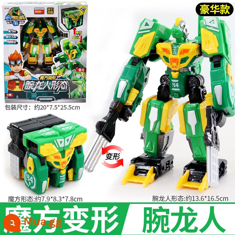 Xinqi Tyrannosaurus Chariot 6 Rubik's Cube Biến Dạng Đồ Chơi Khủng Long Cậu Bé Mới Lạ Robot Trẻ Em Tyrannosaurus Rex Explosive King Kong x - Brachiosaurus [Robot khối Rubik cao cấp] 2 dạng vũ khí miễn phí