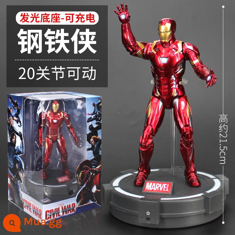 Trung Chuyển Người Sắt Marvel Avengers Mô Hình Bé Trai Vật Trang Trí Người Nhện Đồ Chơi Đội Trưởng Mỹ Hulk - Phiên bản phát sáng cơ bản] Iron Man