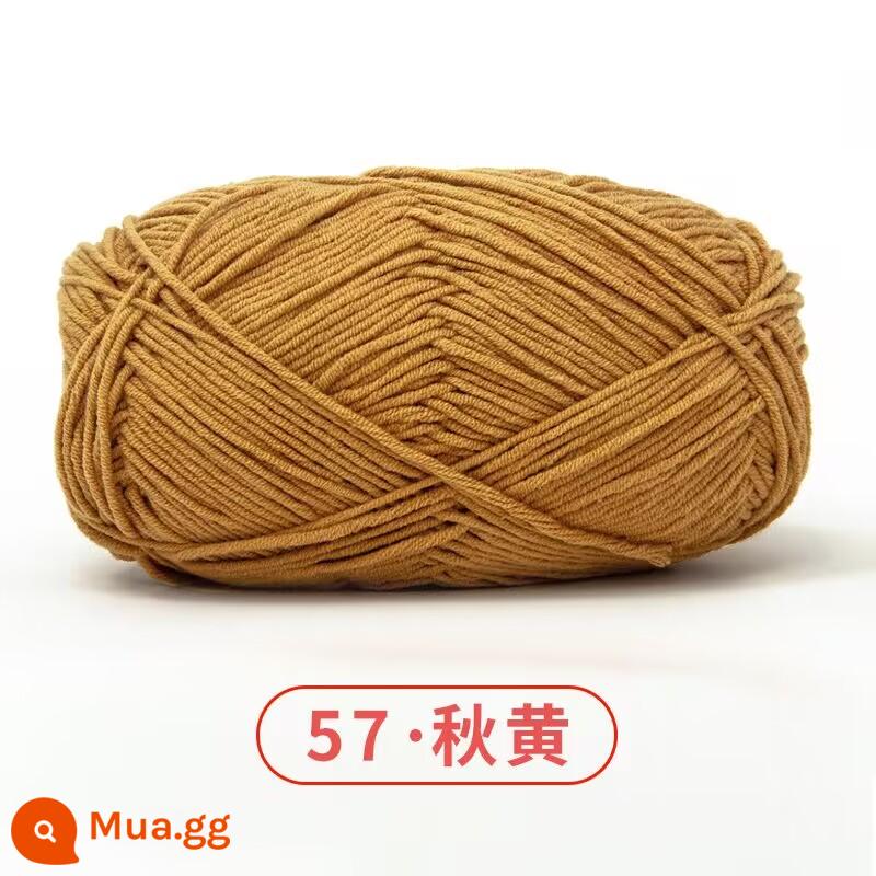 Xuefeier 5 sợi bông sữa búp bê dễ thương 5 sợi cotton chải kỹ sợi sỉ dệt tay tự làm mũ kẹp tóc - 57-Mùa thu vàng